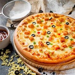 贵州餐饮原料 鑫美臣7寸/9寸奥尔良鸡肉披萨 商用半成品速冻披萨 12片