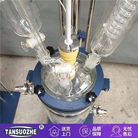 防腐耐酸玻璃反应器 小型双层玻璃反应器  双层玻璃反应釜 化工反应釜
