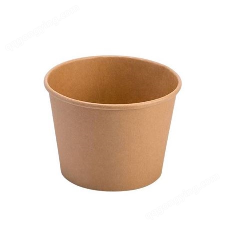 雅惠包装 一次性纸碗 牛皮纸打包盒 圆形汤碗 外卖打包碗 便当饭盒