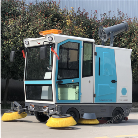 2500型电动扫地车 封闭式雾炮扫路车清扫设备 新能源驾驶式扫地机