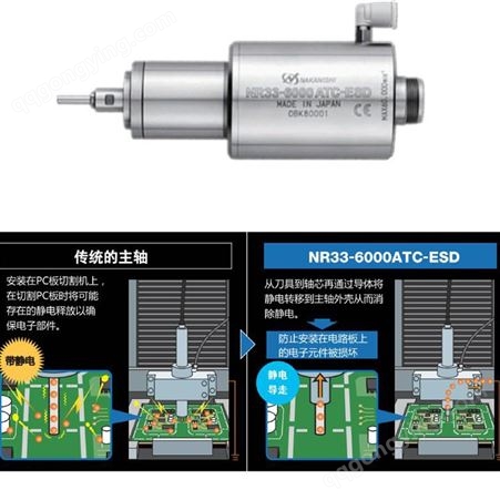 NAKANISHI 中西NR33-6000ATC-ESD静电放电高速主轴 PCB板加工专用