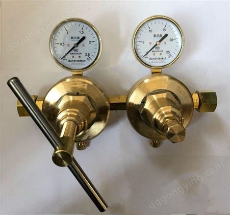 高压氮气减压器yqd-370全铜氧气氢气空气氦气减压阀调压器压力表