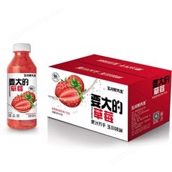 玉川果先生要大的草莓复合果汁饮料500ml/1.25L瓶装招商 直批