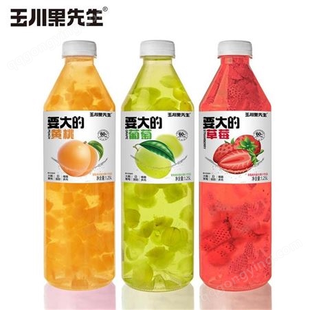 玉川果先生要大的草莓复合果汁饮料500ml/1.25L瓶装招商 直批
