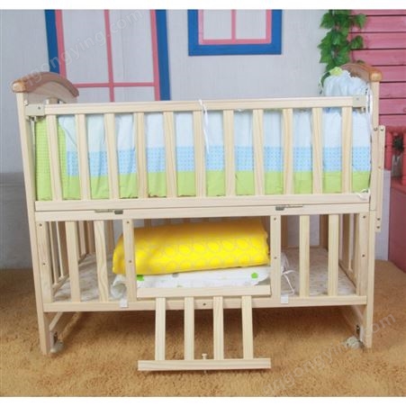 波比木业 定制环保实木儿童床 男孩女孩带护栏婴儿床 规格齐全