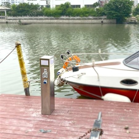 船舶码头岸电桩游艇扫码支付智能充电桩不锈钢防暴雨户外供电设备