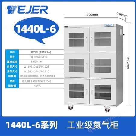 六门全自动氮气柜防静电 IC芯片防氧化节能快速除湿柜1440-6