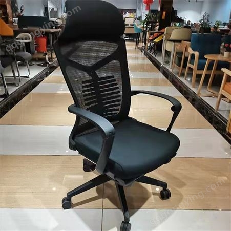 弓形电脑椅 企业办公椅子 弓形靠背 黑色网布 会议培训椅