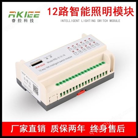 睿控RKIEE12路20A智能照明控制模块 继电器开关RSL-S.12.20
