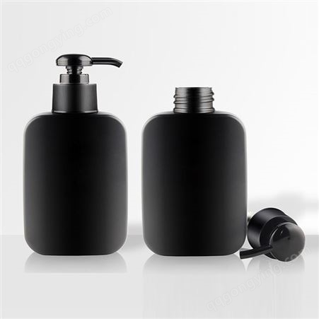 0061厂家批发 50ml黑色扁方形瓶 PE化妆品洁面乳瓶 按压式塑料瓶 洗面奶瓶 可定制