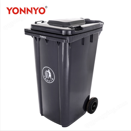 YONNYO永耀240L加厚型户外垃圾桶（带轮盖）塑料果皮箱/环卫挂车