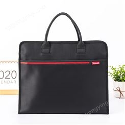 德仕高D-3146公文包材料包孔雀纹红条办公商务手提袋（黑）