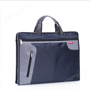 德仕高D-3127立体手提袋公文包经典侧拉资料袋（黑/蓝）