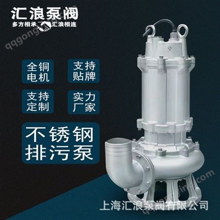 汇浪品牌 WQ QW全不锈钢304 316潜水排污泵 材质 防腐