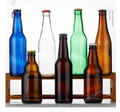 玻璃瓶厂家生产啤酒瓶酿酒新款330ml玻璃饮料瓶透明棕色绿色