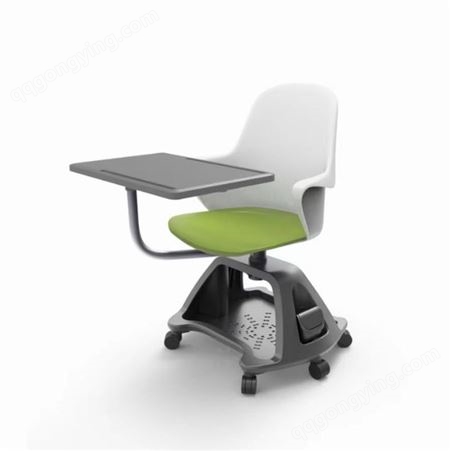 培训椅彩色学生椅带写字板可移动带书框转椅智慧教室椅子