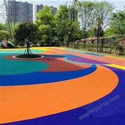 甘肃省彩色透水塑胶跑道铺装工程 公园彩色人行步道