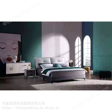 西藏轻奢极简主卧床 双人软床 家用床垫设计 胥氏帝豪